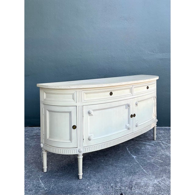 Vintage Neoclassical Demilune Sideboard For Sale - Image 10 of 12
