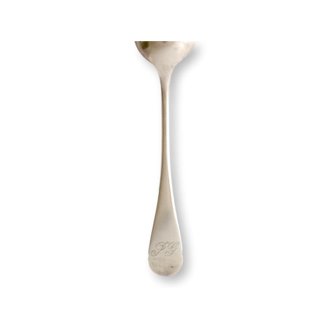 Set of six early 20th century French Christofle serving spoons in the classic Fidelio pattern, crafted in silverplate with...