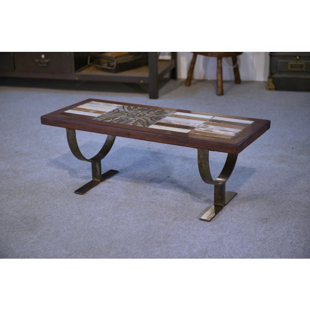 Vintage Coffee Table in Ceramic and Fir, 1960s For Sale - Image 12 of 12