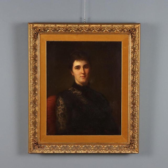 Roberto Fontana, Portrait of a Lady, Oil on Canvas, Framed For Sale - Image 10 of 10