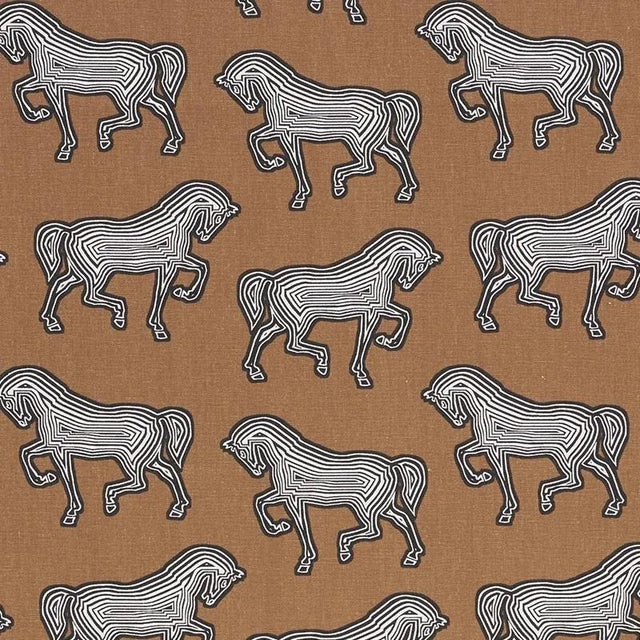 Equally at home in traditional and modern schemes, this chic, graphic print adds equestrian flair to any room. Handsome...