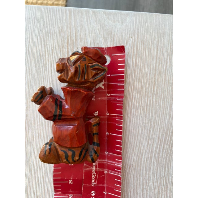 Carter Hoffman Rare Princeton UniversityTiger Wooden Hand Carved and Painted Mascot 1950’s Rare For Sale - Image 4 of 11