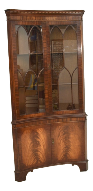 Georgian Concave Corner Cabinet, 1930s