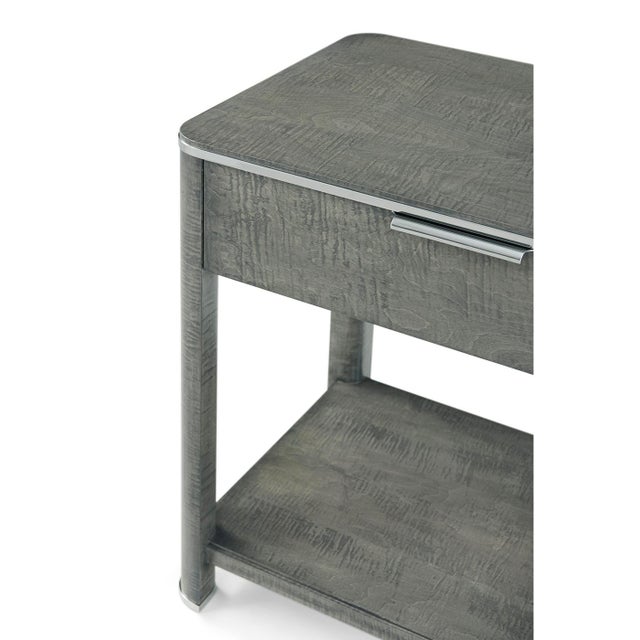 Mid-Century Modern Grey Art Deco Style Nightstands For Sale - Image 3 of 7