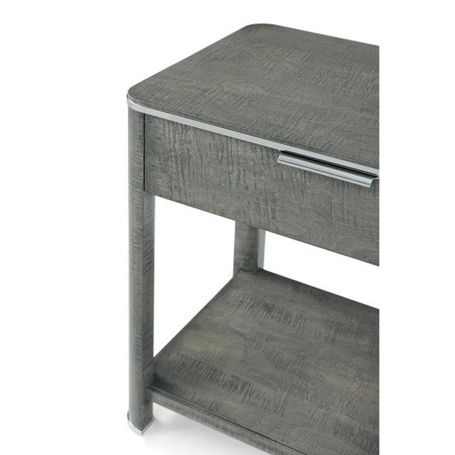 Mid-Century Modern Pair of Grey Art Deco Style Nightstands For Sale - Image 3 of 7