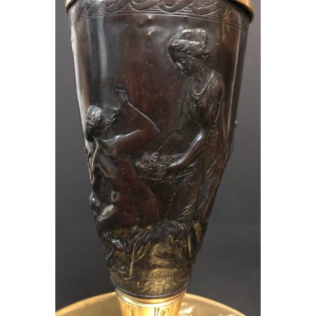 Pair of 19th Century Gilt Bronze Ewers After Clodion For Sale In New York - Image 6 of 13