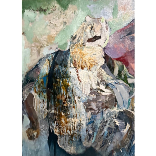 Peter Liashkov, Large Figural Abstract Oil Painting Collage LA California Artist Peter Liashkov, 1966 For Sale - Image 10 of 18