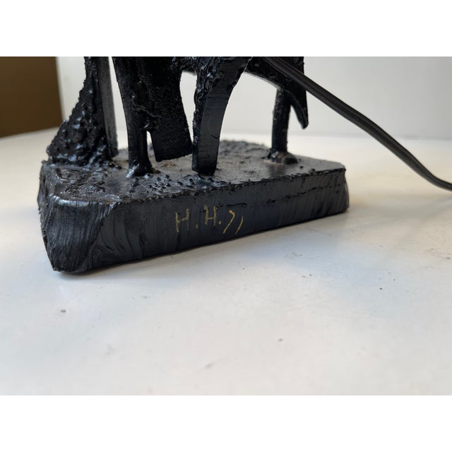 Sculptural Brutalist Steel Table Lamp in the style of Harry Balmer, 1970s For Sale - Image 14 of 15