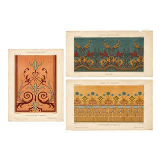 French Decorative Arts - Circa 1895-1898 Set of Three Antique French Manuel De Peintures Chromolithographs For Sale