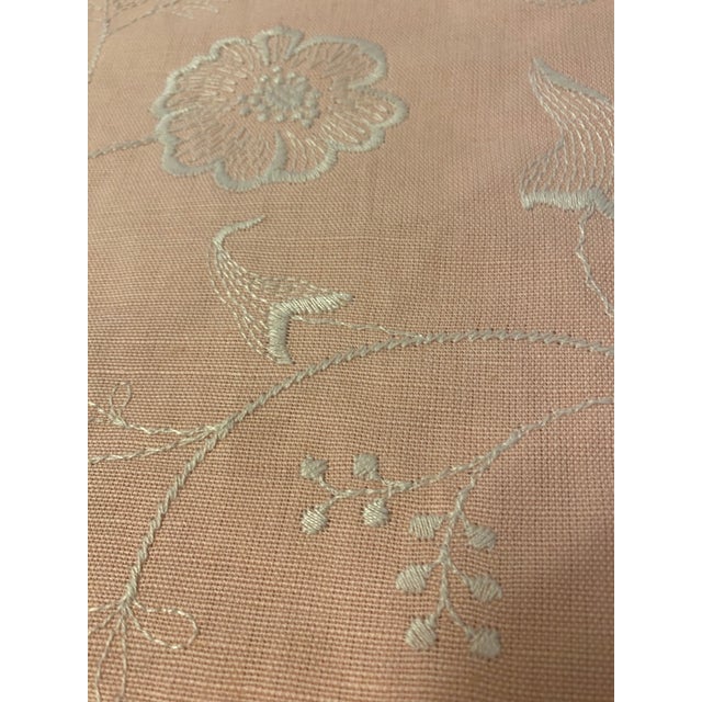 Colefax & Fowler's Pink Embroidered Floral Vine Fabric - 3+ Yard Piece For Sale - Image 4 of 6