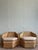 Vintage Coastal Brown Jordan Faceted Rattan Lounge Chairs - A Pair For Sale - Image 10 of 12