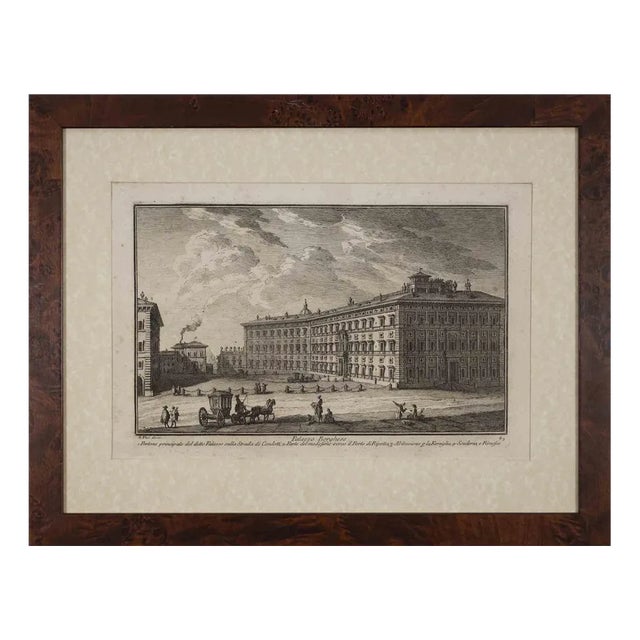 Giuseppe Vasi, Palazzo Borghese, Etching, 1747 For Sale