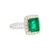 Metal 2.06 Carat Old Mine Muzo Colombian Emerald & Diamond Halo Split 18k Ring, Size 7.25 For Sale - Image 7 of 11