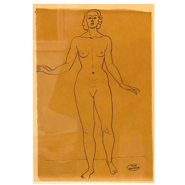 Andre Derain Ink on Paper Drawing, Femme Nue Debout For Sale In Denver - Image 6 of 9