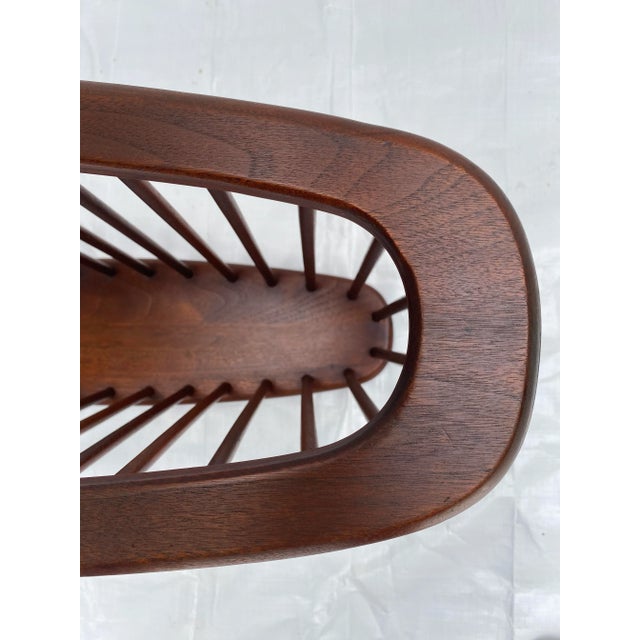 Brown Mid 20th Century Arthur Umanoff Extra Large Walnut Magazine Holder For Sale - Image 8 of 9
