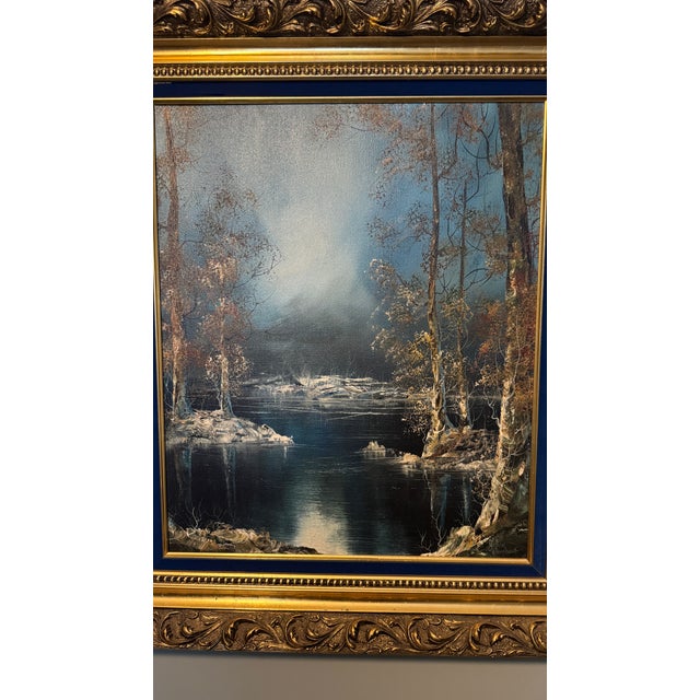 Bring the serene beauty of a winter morning into your home with this stunning original landscape painting by Julian...