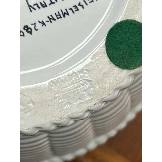 1960s Italian Meiselman Porcelain Pair of Lovebird White Doves in Nest Lidded Basket For Sale - Image 11 of 12