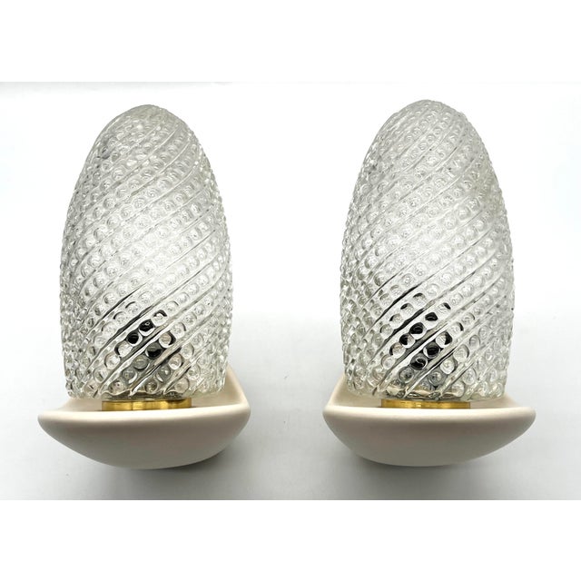 Model 21 Wall Lights in Ceramic and Frosted Glass from Lindner Leuchten, 1960s, Set of 2 For Sale - Image 17 of 17