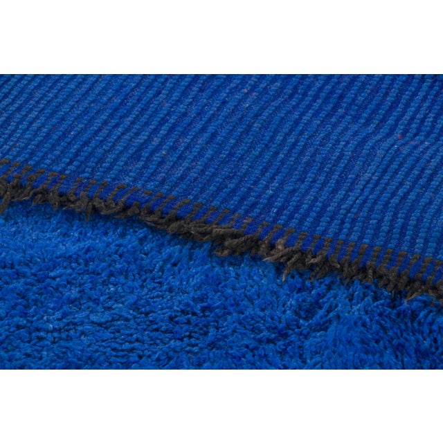 Textile Vintage Moroccan Wool Rug in Indigo Blue by Rug & Kilim, 1950-1959 For Sale - Image 7 of 9