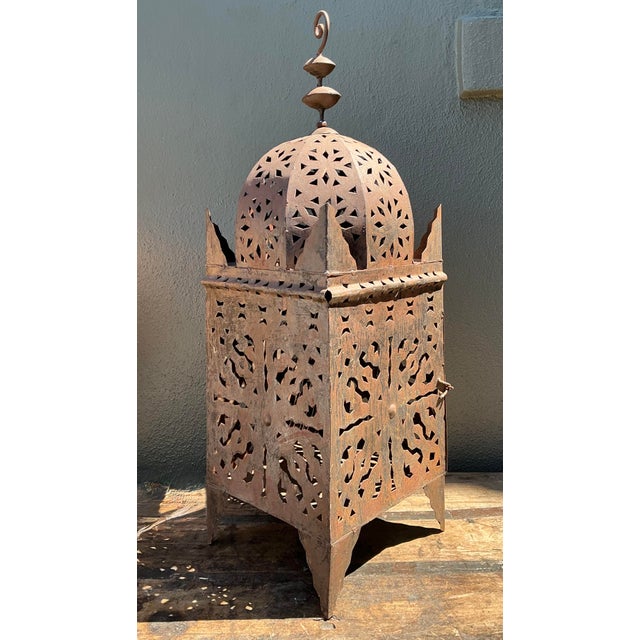 Moroccan Vintage Punch Cut Lantern For Sale - Image 3 of 12