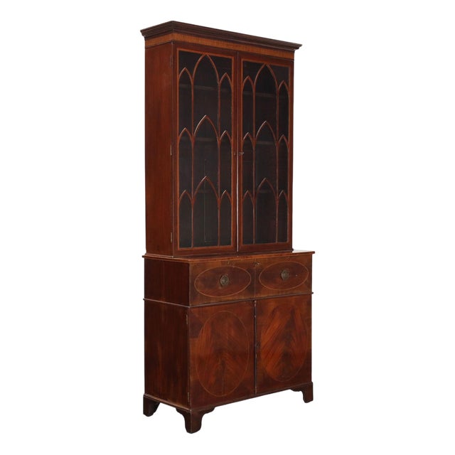 Antique Bookcase in Mahogany For Sale