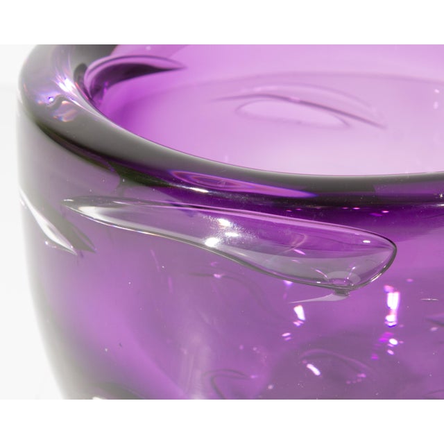 Orrefors Purple Glass Bowl by Lars Hellsten Orrefors For Sale - Image 4 of 8