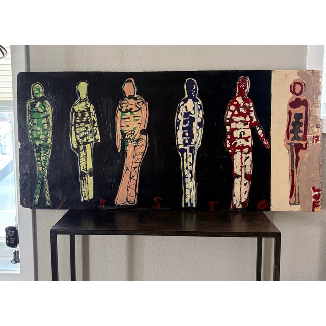 2010s Large Abstract Figurative Painting by Christopher Shoemaker, Signed 20” X 43.5” For Sale - Image 5 of 11