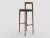 Contemporary Modern Linea 622 Grey Bar Chair in Black Leather and Wood by Collector Studio For Sale - Image 3 of 5