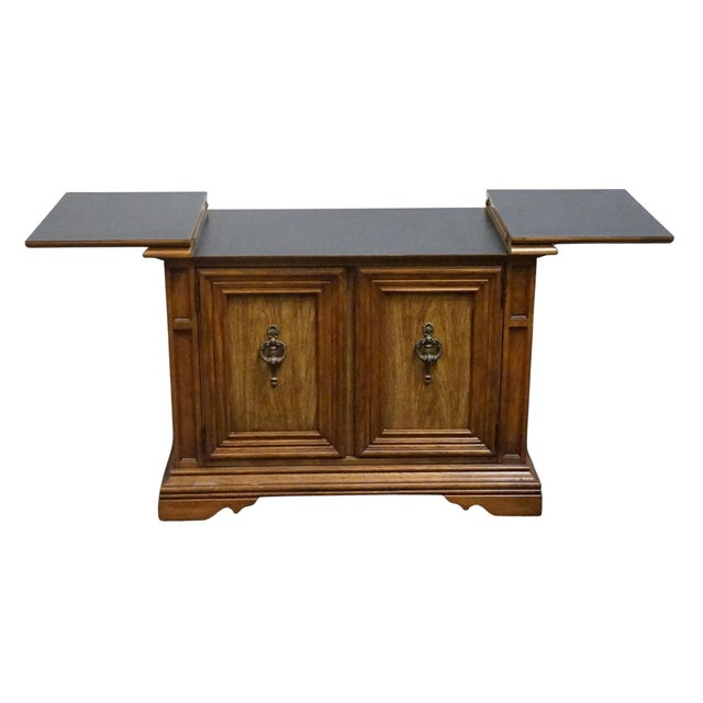 Brown Stanley Furniture Walnut Italian Mediterranean Style 62" Flip Top Server Buffet For Sale - Image 8 of 18