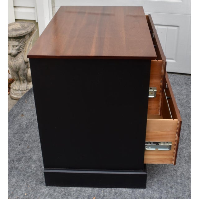 Ethan Allen Cherry 2 Drawer Lateral File Cabinet Two Tone Black Locking Chest For Sale - Image 9 of 18