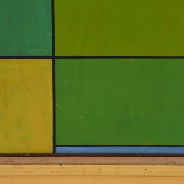 Abstract Expressionism Framed Signed Untitled 1974 Geometric Painting Attributed to Ludwig Sander For Sale - Image 3 of 13