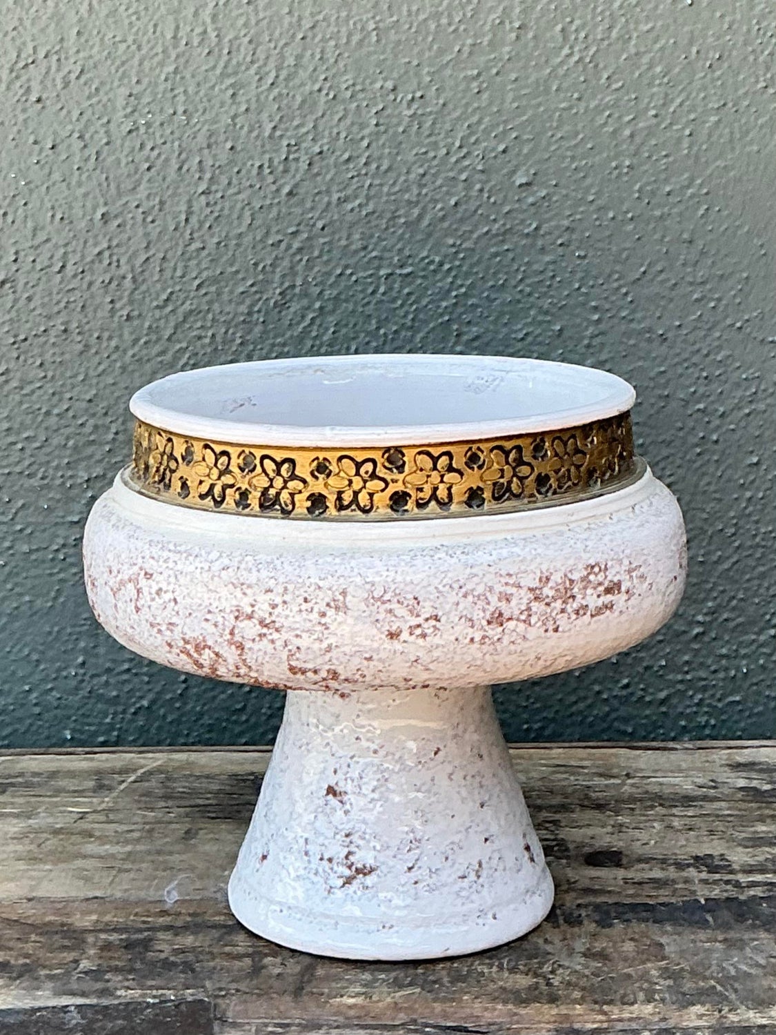 Vintage Italian Rosenthal Nutter Glazed Ceramic Bowl - Side view