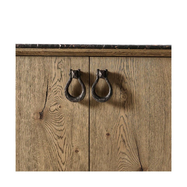 Rustic Oak and Marble Buffet For Sale - Image 11 of 13