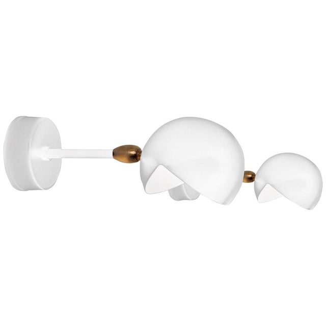 Metal Mid-Century Modern White Eye Sconce Wall Lamps from Serge Mouille, Set of 2 For Sale - Image 7 of 7