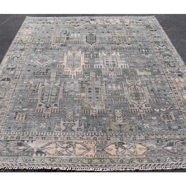 Modern Khotan Hand-Knotted Wool Rug by Keivan Woven Arts, 9' X 12' For Sale In Atlanta - Image 6 of 15