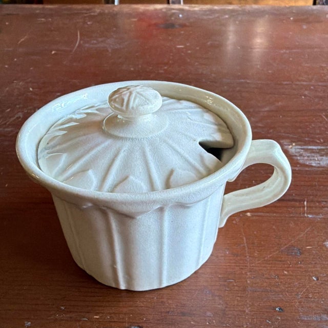 Antique Early 19th C. English Pearlware Fluted Lidded Mustard Pot C. 1800 For Sale - Image 18 of 18