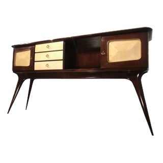 Italian Parchment Center Sideboard by Guglielmo Ulrich, 1950s For Sale