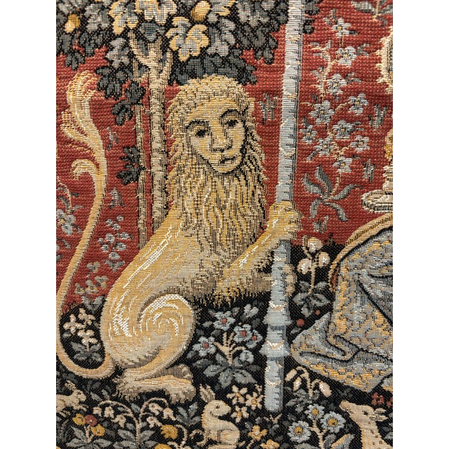 Traditional Vintage Flemish Tapestry “The Lady With With the Unicorn” For Sale - Image 3 of 6