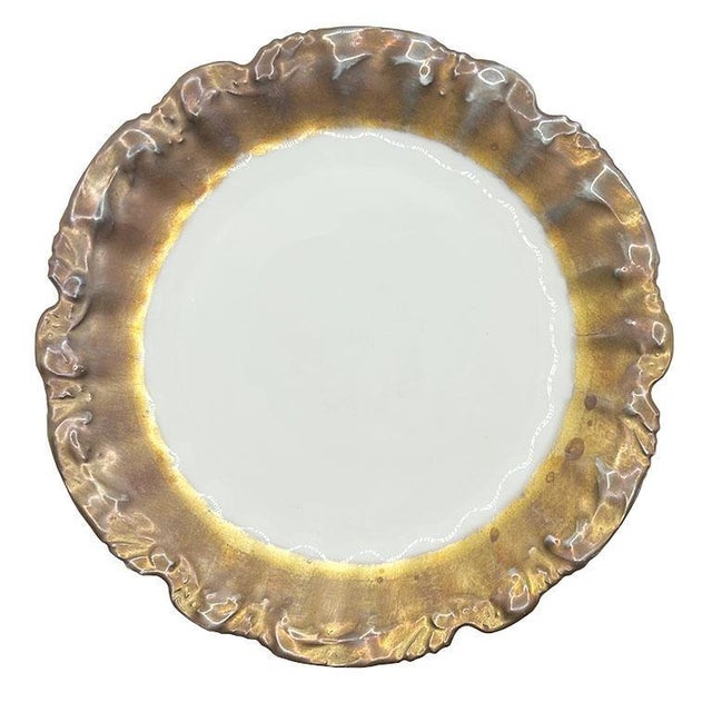 White 19th Century Late 1800s LS & S Limoges Gold Snowflake Luncheon Plates - Set of 6 For Sale - Image 8 of 12