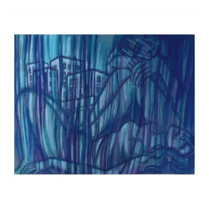 Emil Betzler, Couple in Blue, German Expressionist Painting