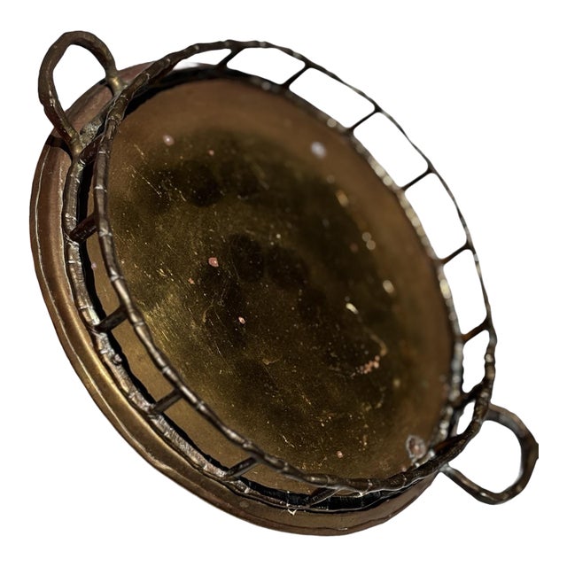 Vintage Hollywood Regency Mid-Century Modern Brass Tray For Sale