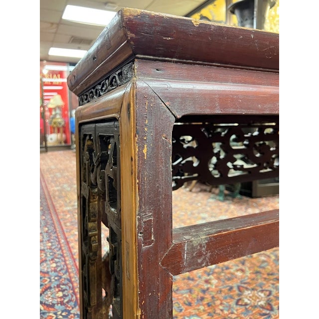 Antique Chinese Gilt Pine Altar / Console Table For Sale - Image 13 of 13