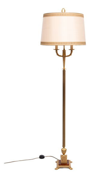 French Empire Floor Lamp in Gilded Bronze, 1950s