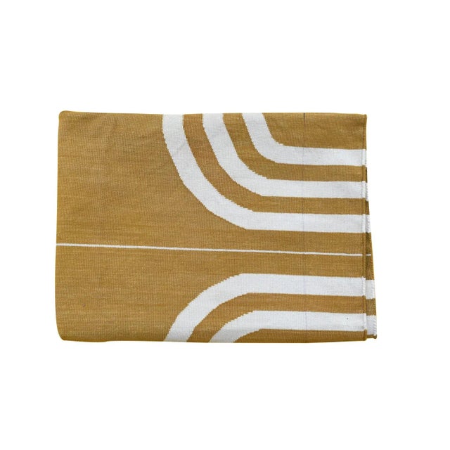 Boho Chic Oriane Rug, 5x8, Mustard For Sale - Image 3 of 4