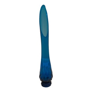 1960s Mid-Century Short Pedestal Viking Swung Glass Vase For Sale