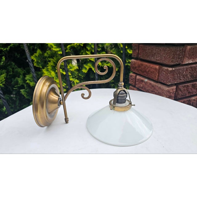 1940s Art Deco Brass Wall Lamp, 1930s For Sale - Image 5 of 9