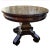 Wood Marge Carson Distressed Walnut Quad Feet Pedestal Center Table With Madeira Marble Top Insert For Sale - Image 7 of 12
