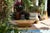Java Coffee Table in Tinted Rattan and Imitation Grained Leather by Popus Editions For Sale - Image 4 of 5