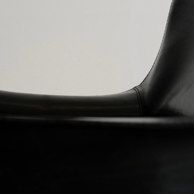 Vintage Cab Dining Chairs in Black Leather by Mario Bellini for Cassina, 1977, Set of 5 For Sale - Image 10 of 18