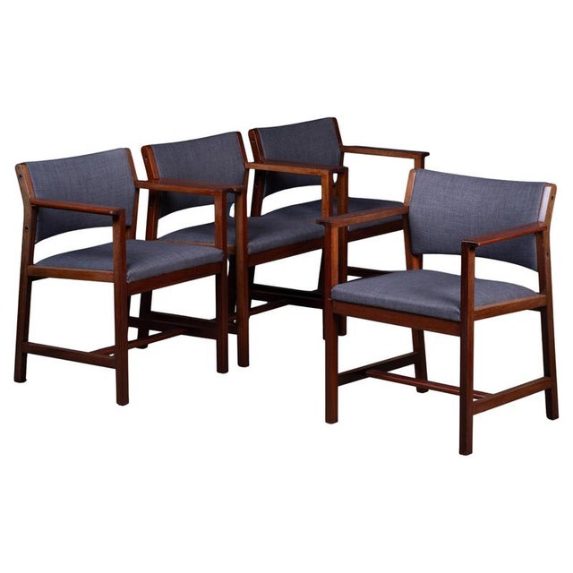 Model BM73 Armchairs by Børge Mogensen for Fredericia, 1960s, Set of 4 For Sale - Image 9 of 9